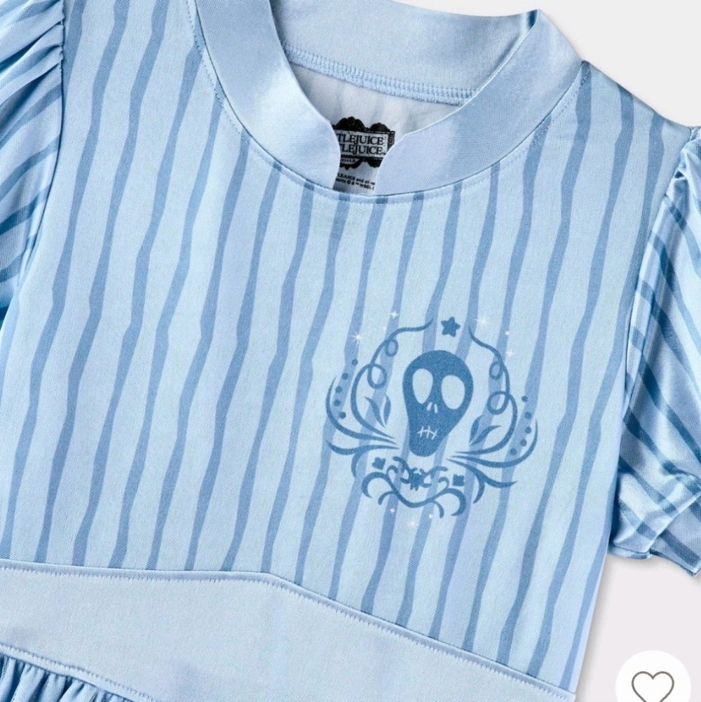 Girls' Beetlejuice Astrid Blue Dress-Up NightGown - Size XS - Picture 3 of 5
